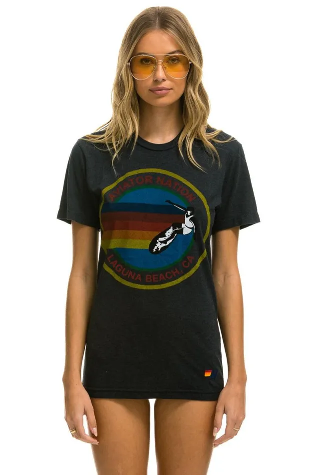 Laguna Beach Tee 8211 Charcoal WomenMen Aviator Nation Tees