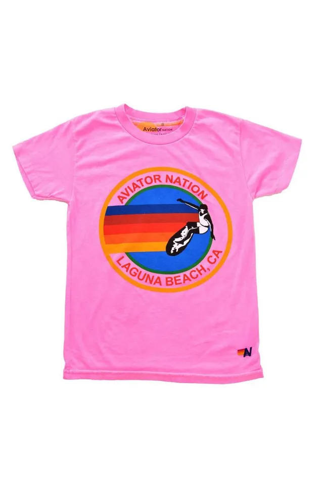 Laguna Beach Tee 8211 Neon Pink Kids Aviator Nation Tees