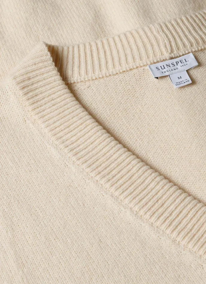 Lambswool Cardigan Ecru Men SUNSPEL Knitwear