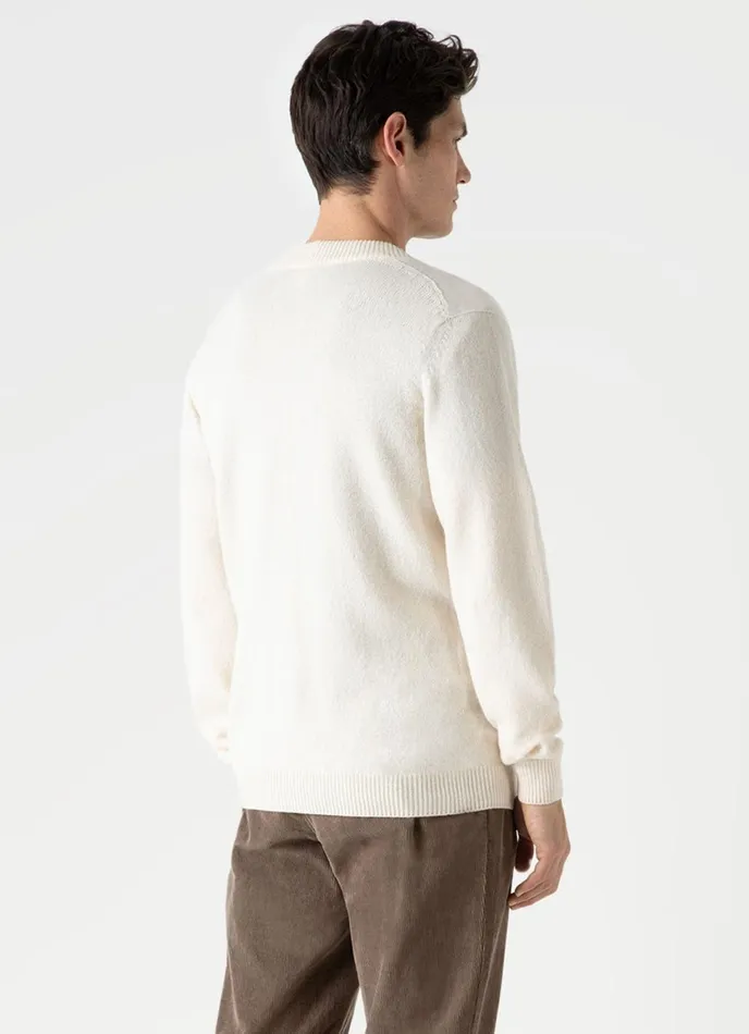 Lambswool Cardigan Ecru Men SUNSPEL Knitwear