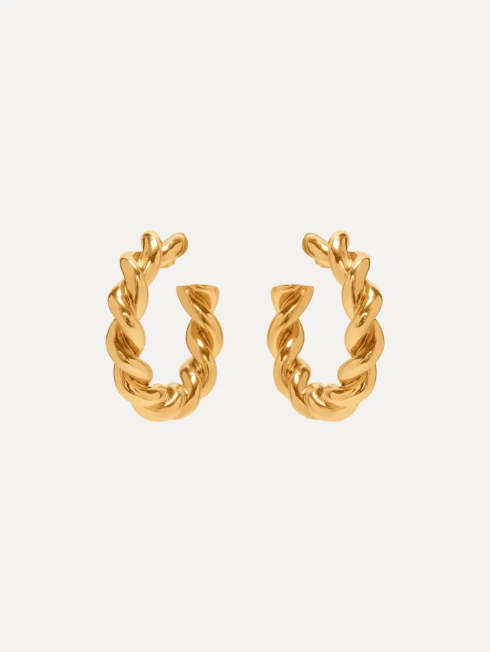 Large Rope Hoop Earrings Gold Women Oscar De La Renta Earrings
