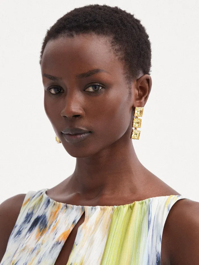 Large Stone Tennis Earrings Jonquil Women Oscar De La Renta Earrings Large Stone Tennis Earrings Jonquil Women Oscar De La Renta Earrings