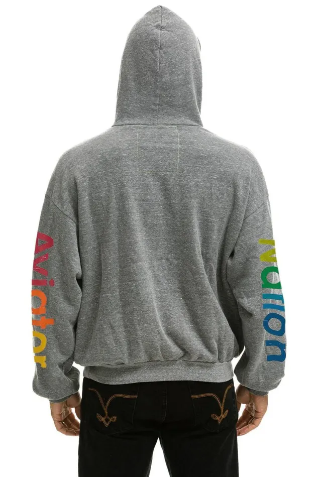 Las Vegas Relaxed Pullover Hoodie 8211 Heather Grey WomenMen Aviator Nation Hoodies