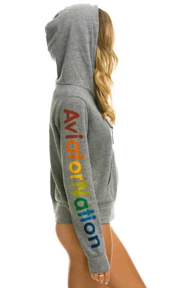 Las Vegas Zip Hoodie 8211 Heather Grey WomenMen Aviator Nation Hoodies