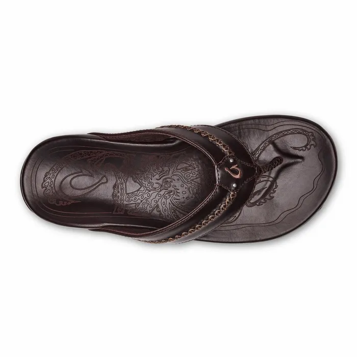 Leather Men Olukai Mea Ola Leather Beach Sandals 8211 Dark Java