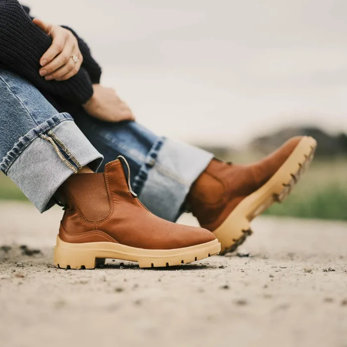 Leather Women Olukai Hehi Waterproof Leather Booties 8211 Fox Hunter