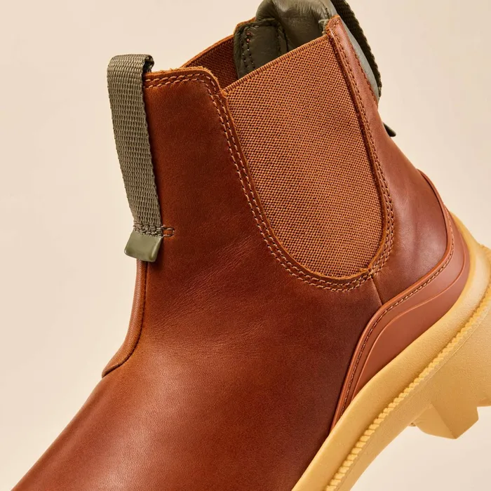 Leather Women Olukai Hehi Waterproof Leather Booties 8211 Fox Hunter