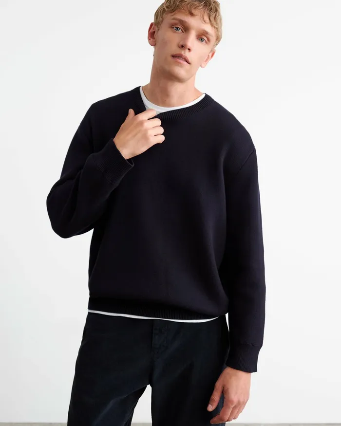 LELAND SWEATER Dark Navy Men Nili Lotan Sweaters