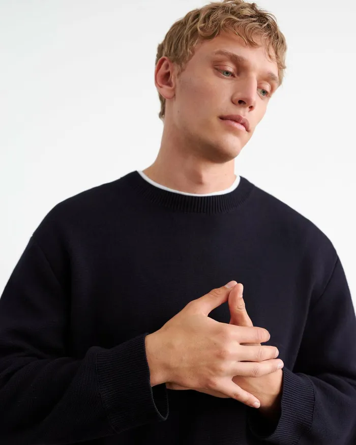 LELAND SWEATER Dark Navy Men Nili Lotan Sweaters