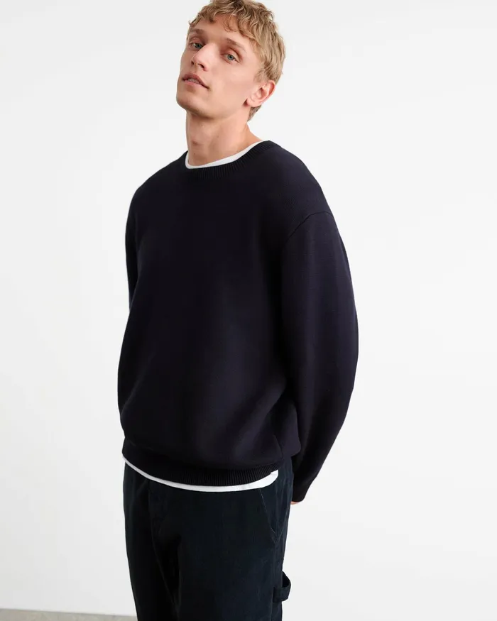 LELAND SWEATER Dark Navy Men Nili Lotan Sweaters