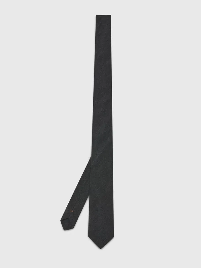 LEONE SLIM TIE Dk Steel Htr Men John Varvatos Scarves and Ties