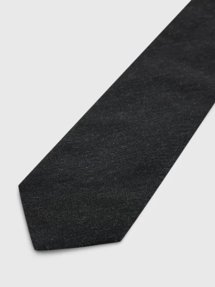 LEONE SLIM TIE Dk Steel Htr Men John Varvatos Scarves and Ties