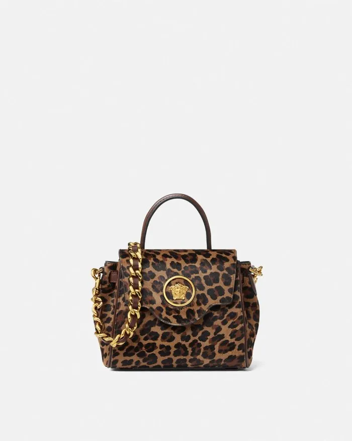 Leopard La Medusa Small Handbag Animalier Women Versace Top Handle