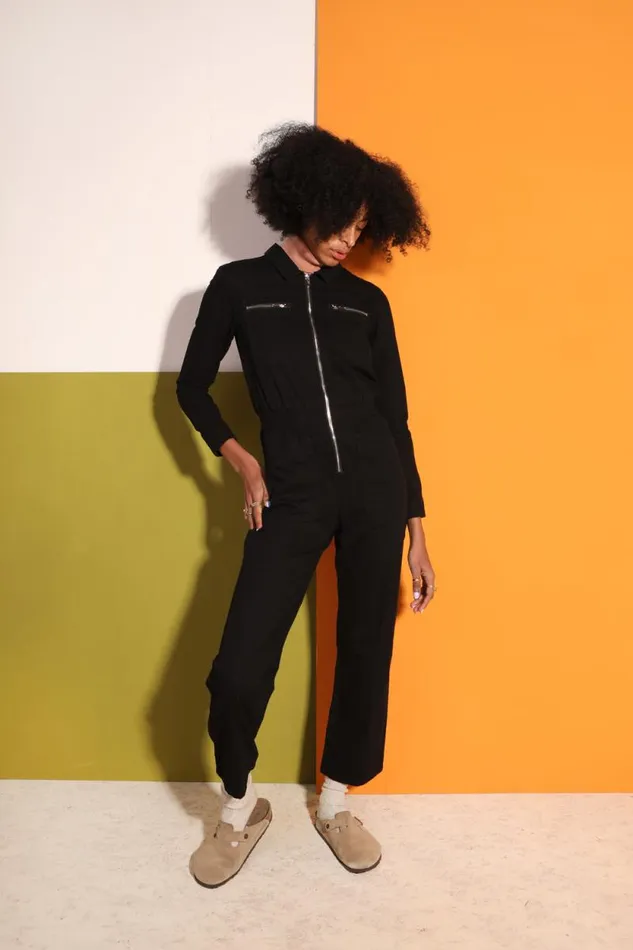 LF Markey Boilersuits Women Danny Boilersuit Black Canvas