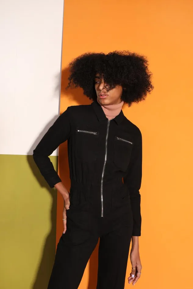 LF Markey Boilersuits Women Danny Boilersuit Black Canvas