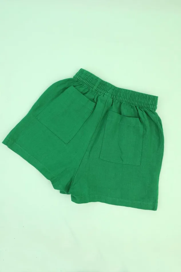 LF Markey Kids Kids Kids Basic Linen Shorts Grass