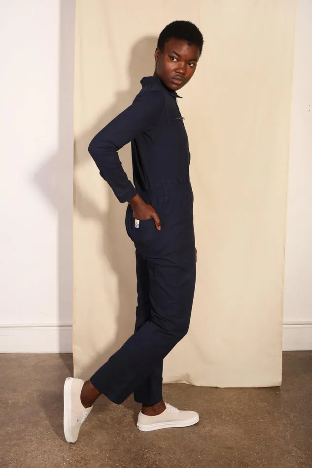 LF Markey One Pieces Women Danny Stretch Canvas Boilersuit Navy