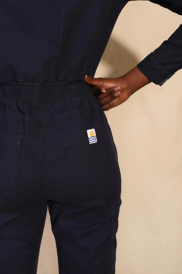 LF Markey One Pieces Women Danny Stretch Canvas Boilersuit Navy