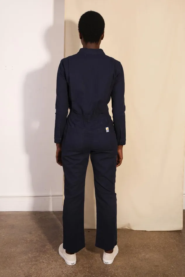 LF Markey One Pieces Women Danny Stretch Canvas Boilersuit Navy