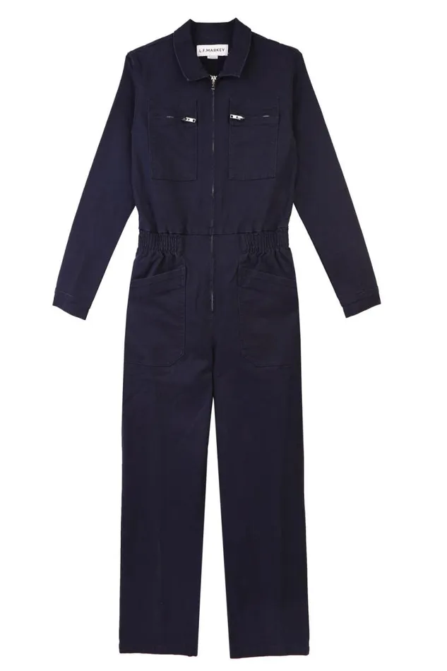 LF Markey One Pieces Women Danny Stretch Canvas Boilersuit Navy