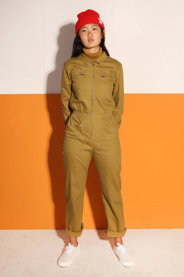 LF Markey One Pieces Women Danny Stretch Drill Boilersuit Chartreuse