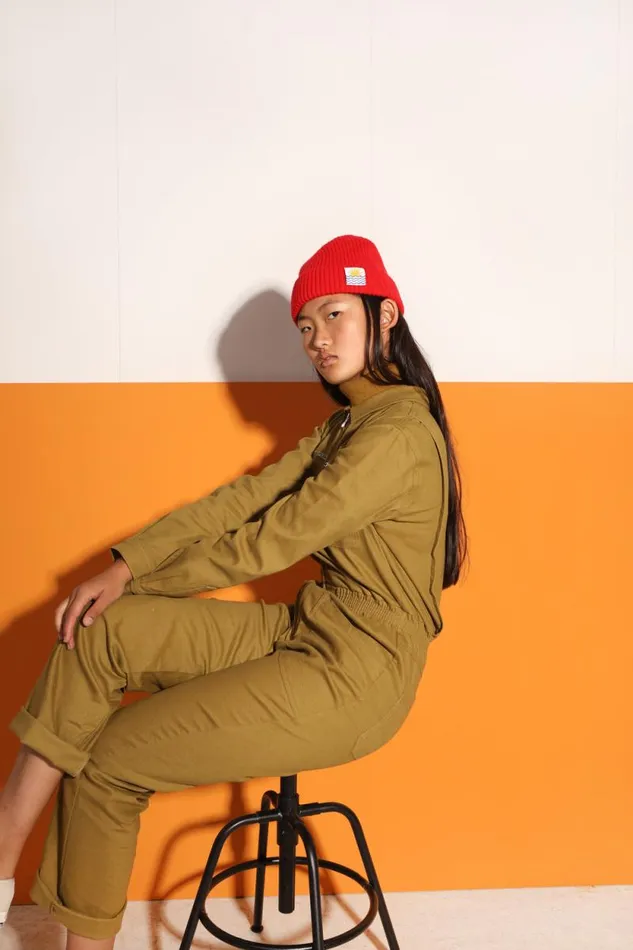 LF Markey One Pieces Women Danny Stretch Drill Boilersuit Chartreuse