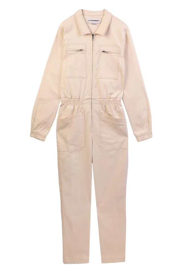 LF Markey One Pieces Women Danny Stretch Drill Boilersuit Ivory