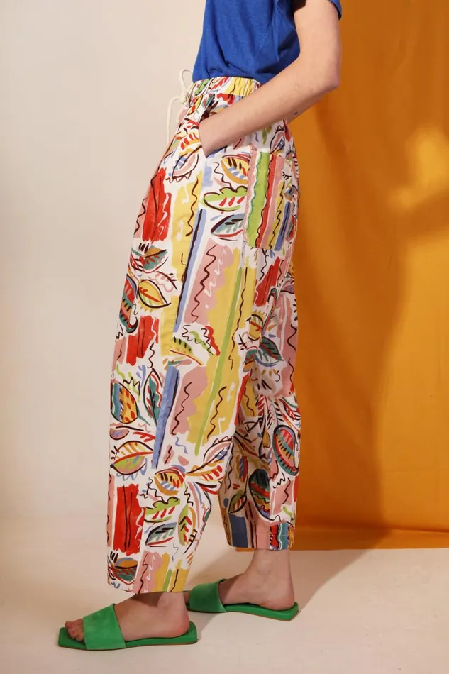 LF Markey Trousers Women Mega Drawcord Slacks Painted Paisley