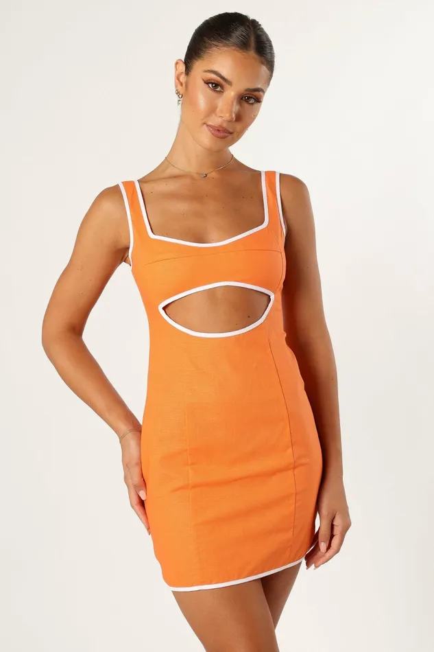 Linen Dresses Samara Mini Dress Orange 8211 Petal and Pup Women