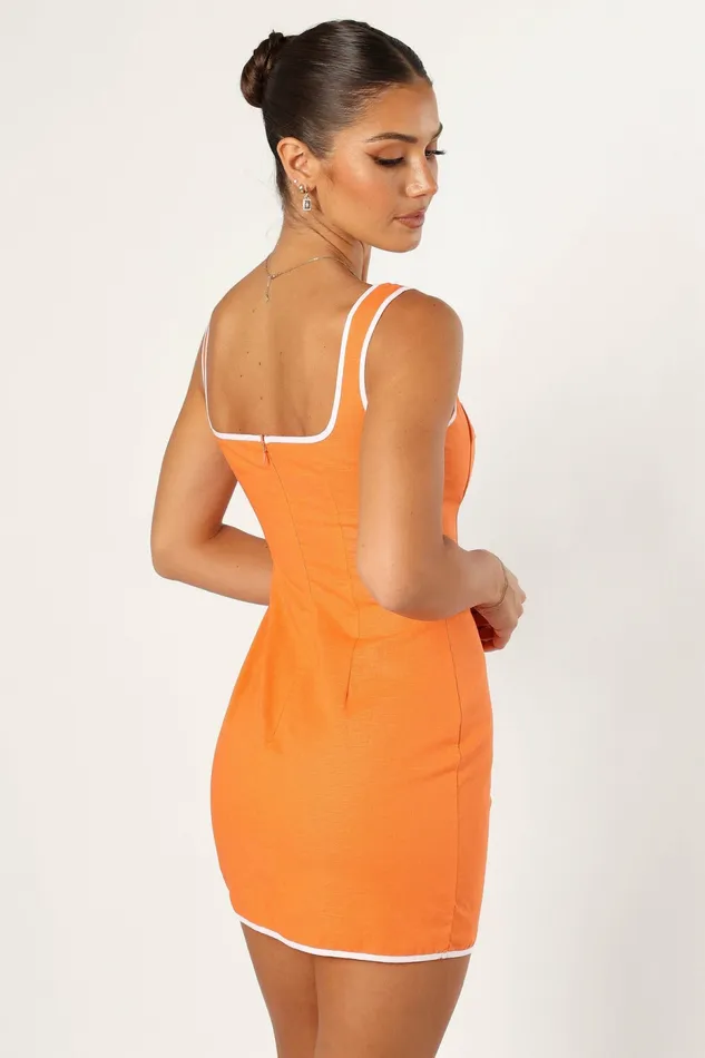 Linen Dresses Samara Mini Dress Orange 8211 Petal and Pup Women