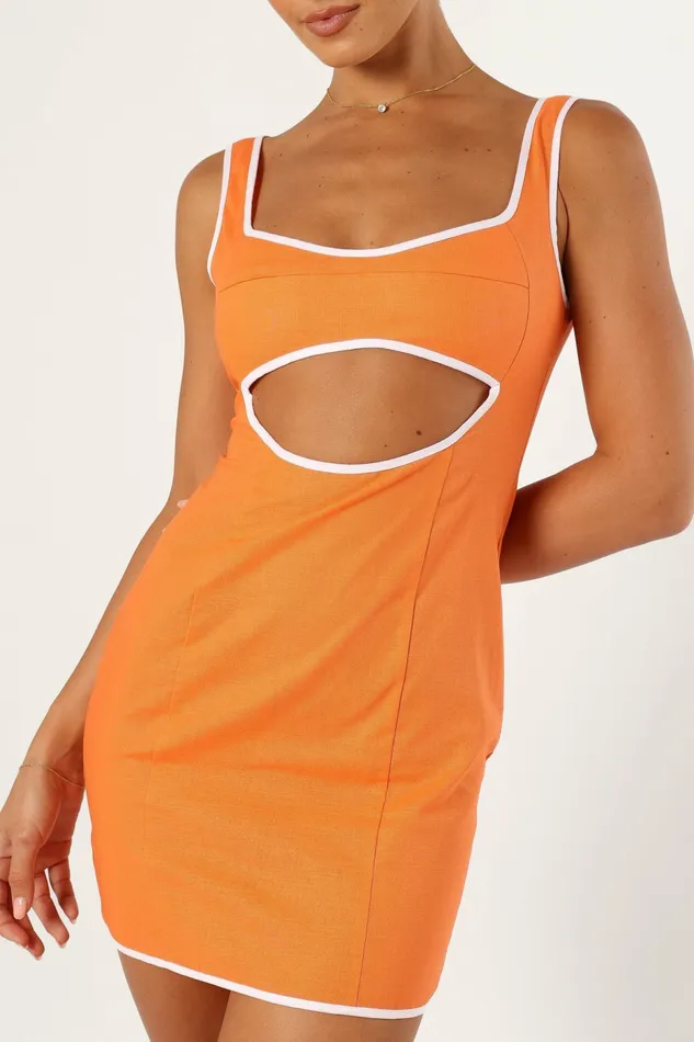 Linen Dresses Samara Mini Dress Orange 8211 Petal and Pup Women