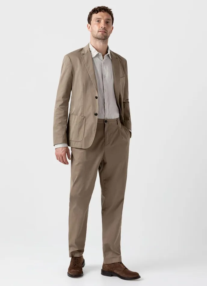 Linen Shirt Oatmeal Melange Men SUNSPEL Shirts