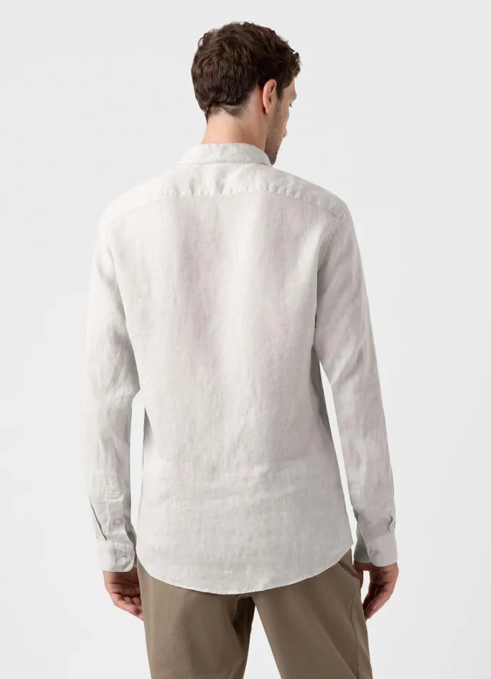 Linen Shirt Oatmeal Melange Men SUNSPEL Shirts