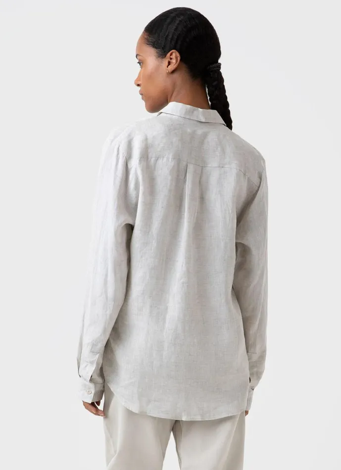Linen Shirt Oatmeal Melange Women SUNSPEL Shirts and Blouses