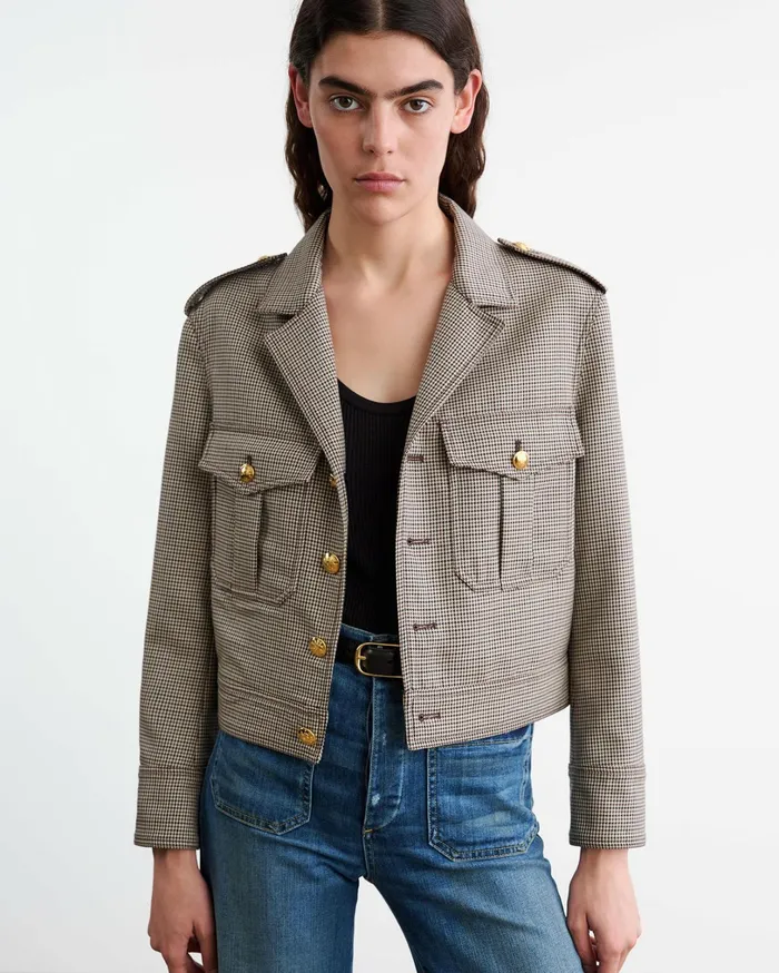 LISE JACKET Brown Houndstooth Women Nili Lotan Jackets and Blazers