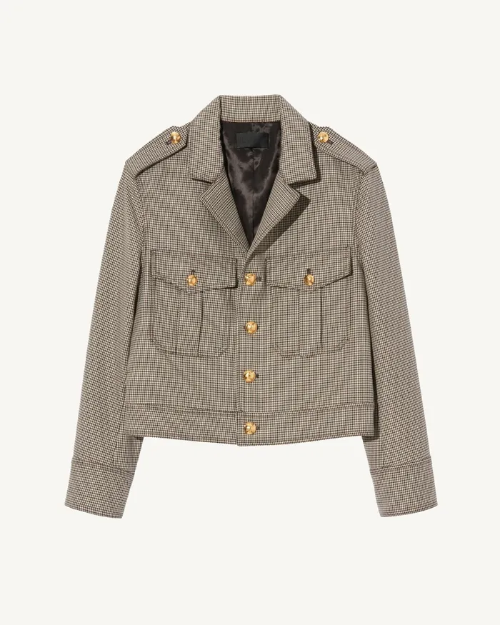 LISE JACKET Brown Houndstooth Women Nili Lotan Jackets and Blazers