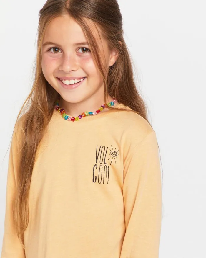 Little Girls Made From Stoke Long Sleeve Tee 8211 Sand Kids Volcom TShirts and Tanks
