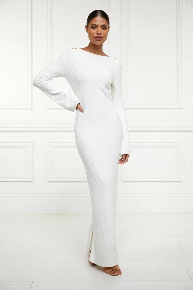 LittleWomen Bump Friendly Collection Holland Cooper Olive Maxi Dress White