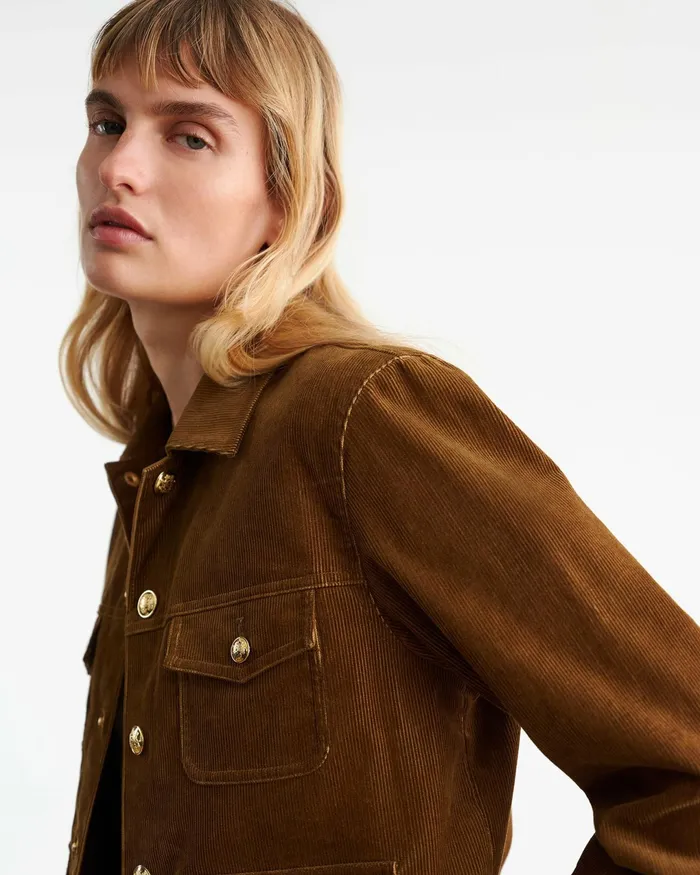 LIZETH CORDUROY JACKET Midnight Women Nili Lotan Jackets and Blazers