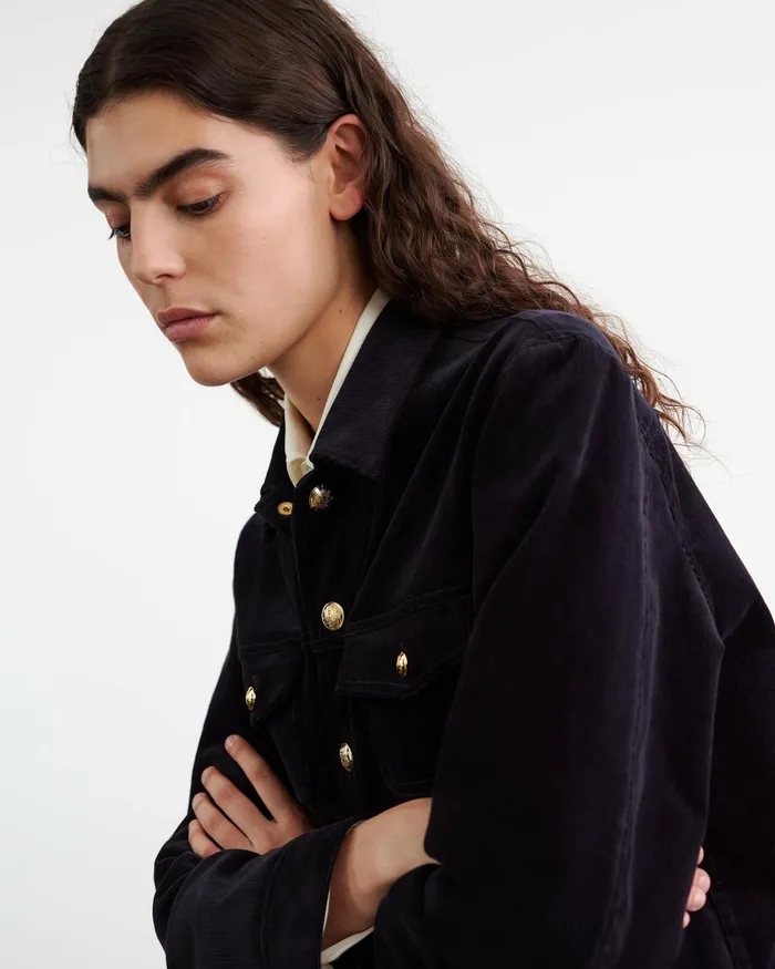 LIZETH CORDUROY JACKET Midnight Women Nili Lotan Jackets and Blazers
