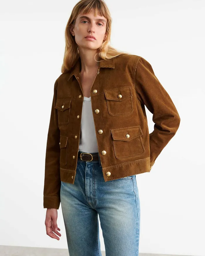 LIZETH CORDUROY JACKET Midnight Women Nili Lotan Jackets and Blazers