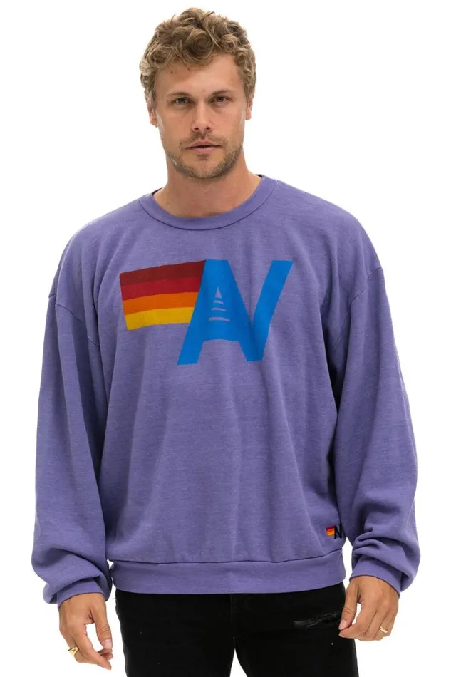 Logo Relaxed Crew Sweatshirt 8211 Lavender WomenMen Aviator Nation Sweatshirts