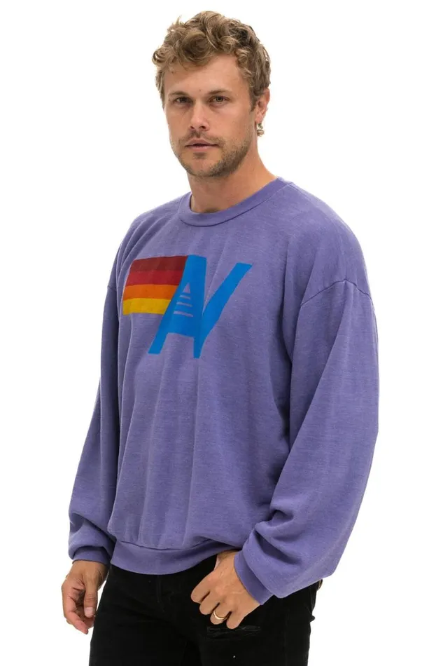 Logo Relaxed Crew Sweatshirt 8211 Lavender WomenMen Aviator Nation Sweatshirts