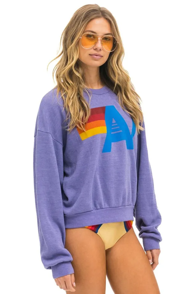 Logo Relaxed Crew Sweatshirt 8211 Lavender WomenMen Aviator Nation Sweatshirts