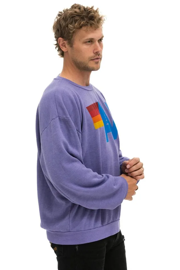 Logo Relaxed Crew Sweatshirt 8211 Lavender WomenMen Aviator Nation Sweatshirts
