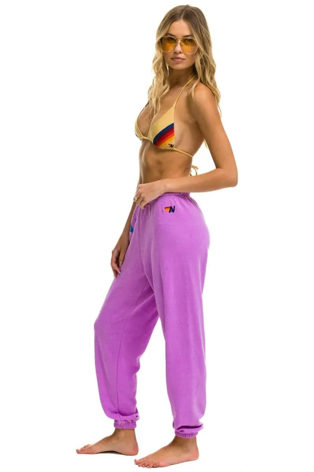 Logo Sweatpants 8211 Neon Purple Women Aviator Nation Sweatpants
