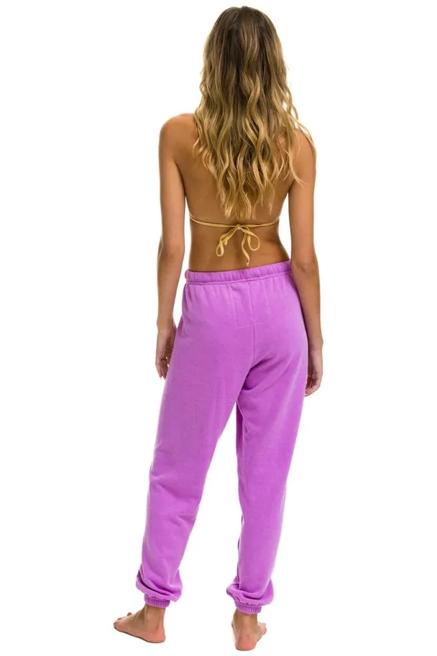 Logo Sweatpants 8211 Neon Purple Women Aviator Nation Sweatpants