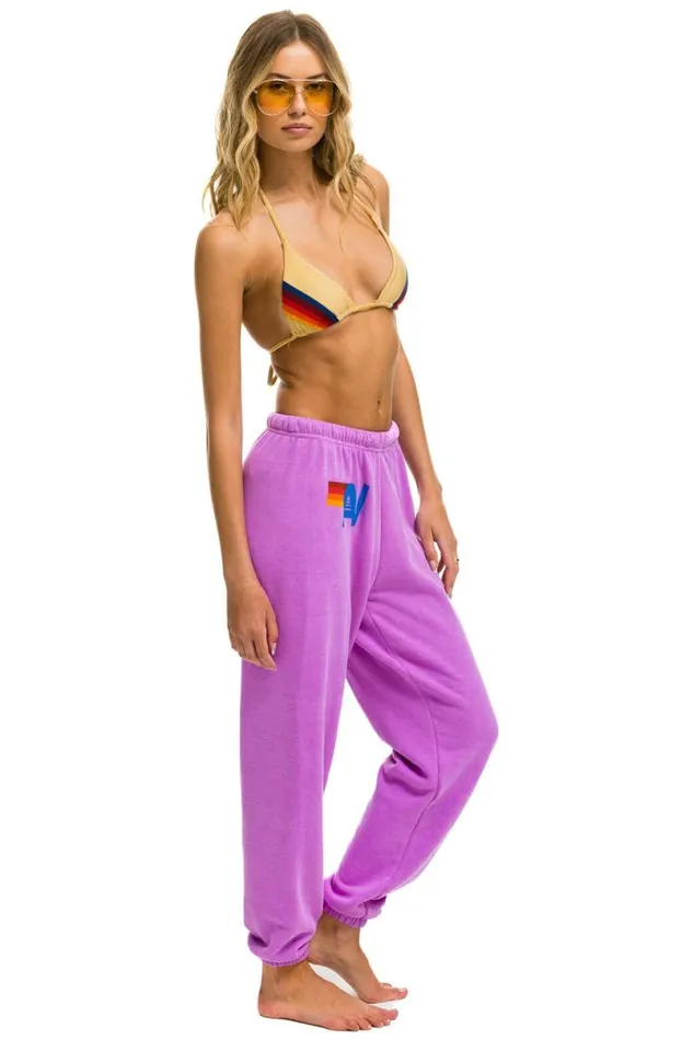 Logo Sweatpants 8211 Neon Purple Women Aviator Nation Sweatpants