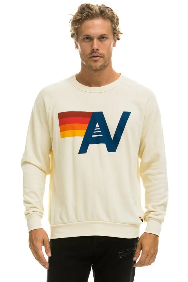 Logo Sweatshirt 8211 Vintage White WomenMen Aviator Nation Sweatshirts