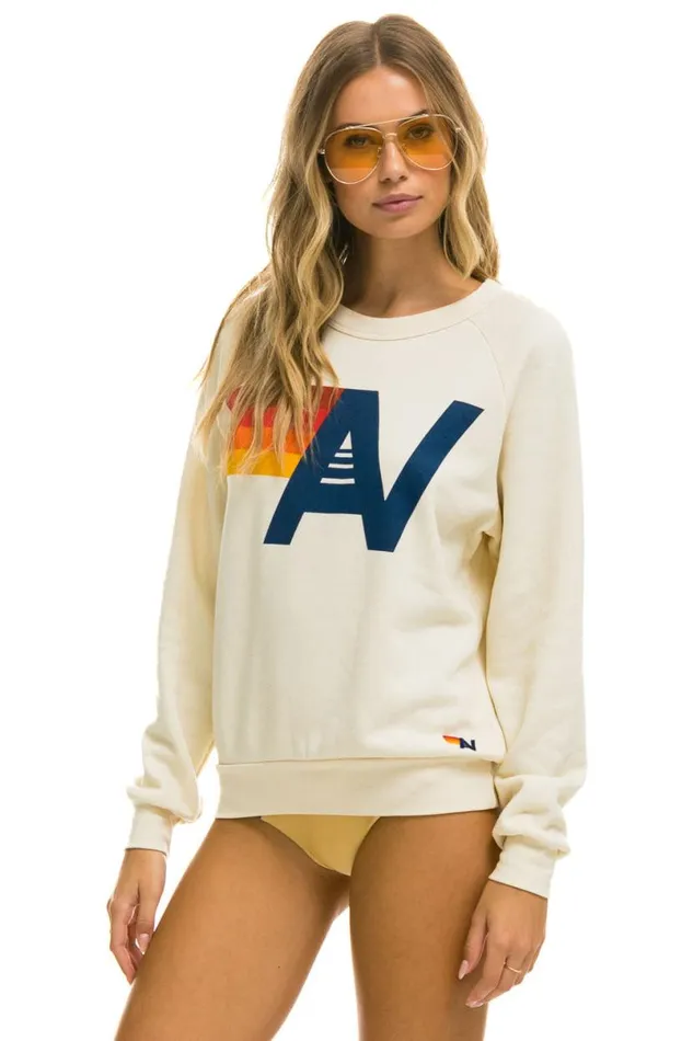 Logo Sweatshirt 8211 Vintage White WomenMen Aviator Nation Sweatshirts